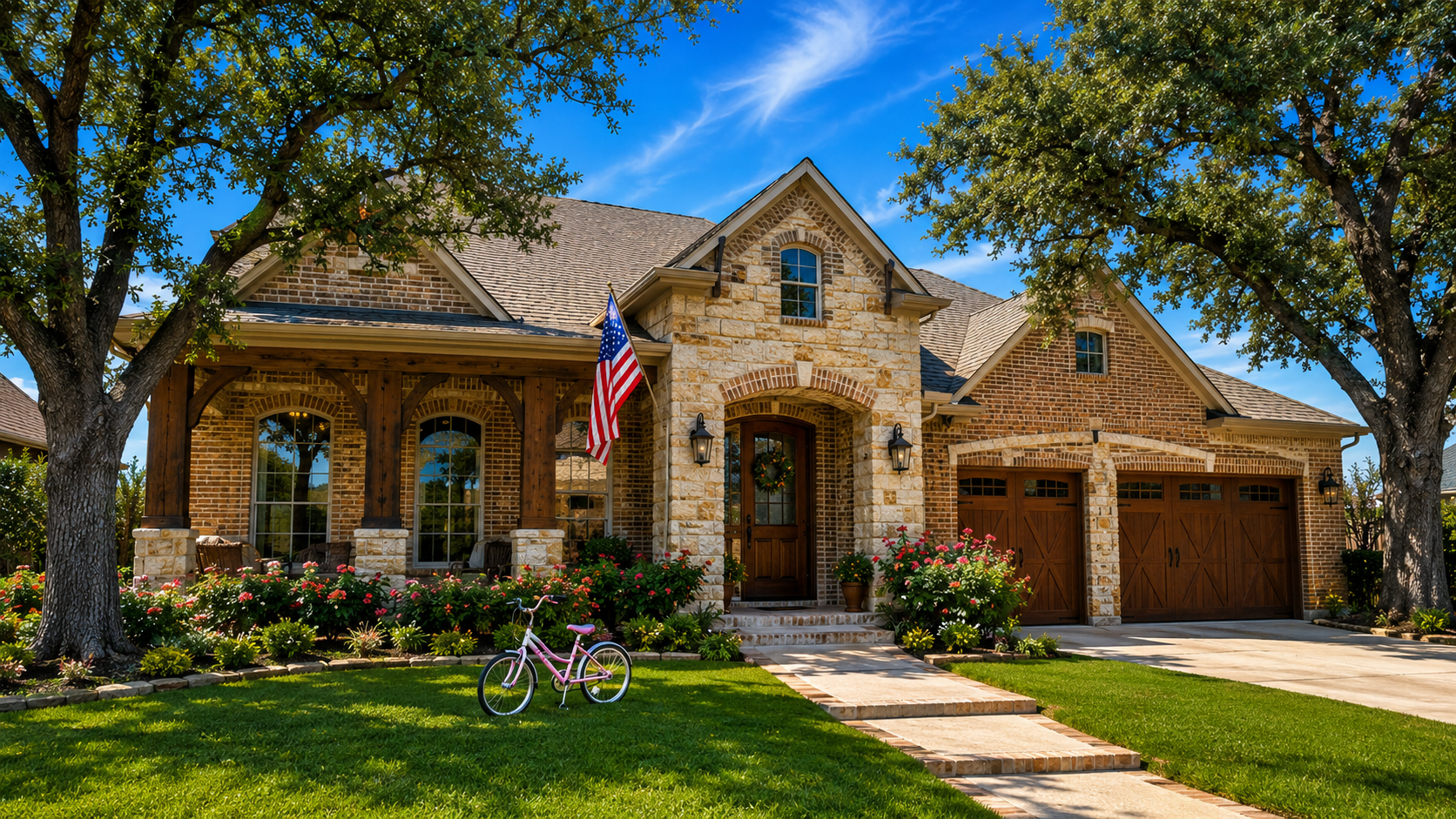 Perry Homes model home in a Houston master-planned community