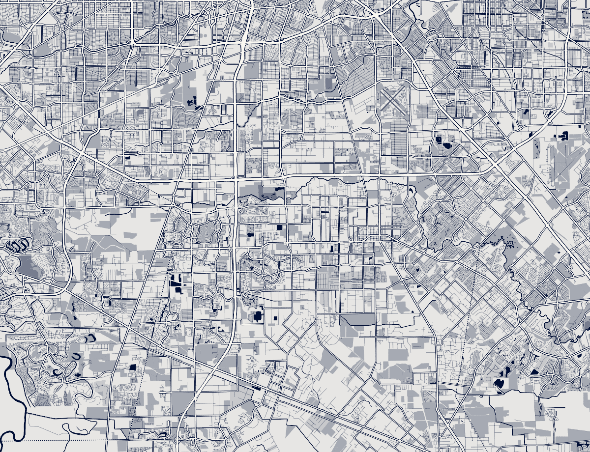 Orientation map of the Pearland area showing neighborhoods and major roads