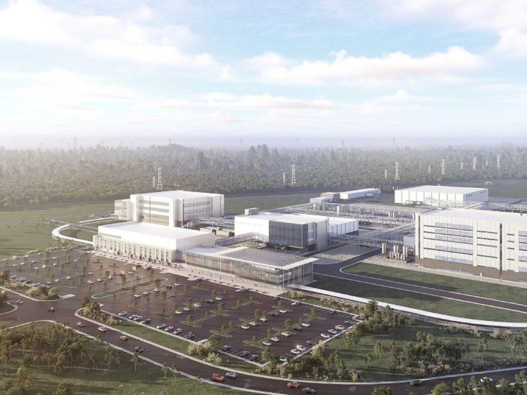 Rendering of a pharmaceutical manufacturing campus in northeast Houston